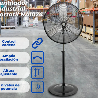 Ventilador Pedestal Narvik 24” Metalico Alta Potencia 7120 CFM Oscilante Altura Ajustable | Meses sin interés