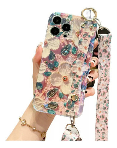 Funda Guess Flower Rosa Para iPhone 11 12 13 14 15 Pro Max