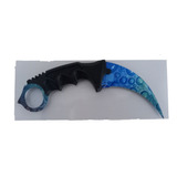 Cuchillo Karambit Tactico Curvo Azul Burbuja