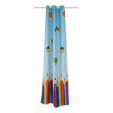 Cortina Janela Kids Room Cartoon Lápis Padrão Sheer Drape