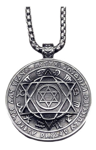 Collar Talismán Sello Solomon Hexagrama Kabbalah Protección