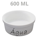 Pote De Ração Pet Porcelana 600ml Liso Agua Cor Branco