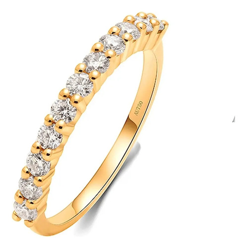 Churumbela De Diamantes Moissanita 1.7mm Anillo Oro Puro 10k