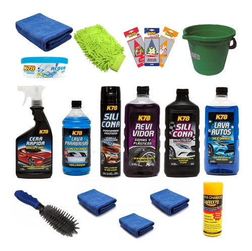 Kit Lavado Auto / Moto Premium Con 18 Productos K78