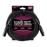 Cable De Micrófono Ernie Ball, Negro, 25 Pies