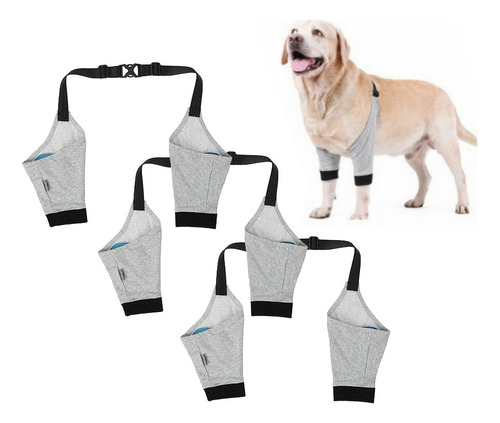 3 Pares Coderas Ajustables For Perro Mascota