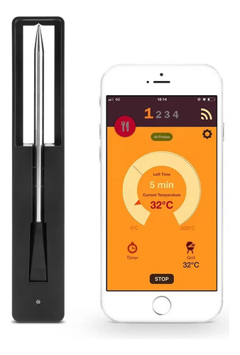 Termómetro Bluetooth Con App Para Asado Carne Horno Parrilla