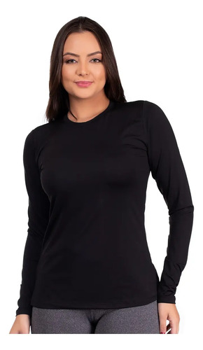 Camiseta Térmica Manga Longa Proteção Uv Comprida Feminina V | MercadoLivre