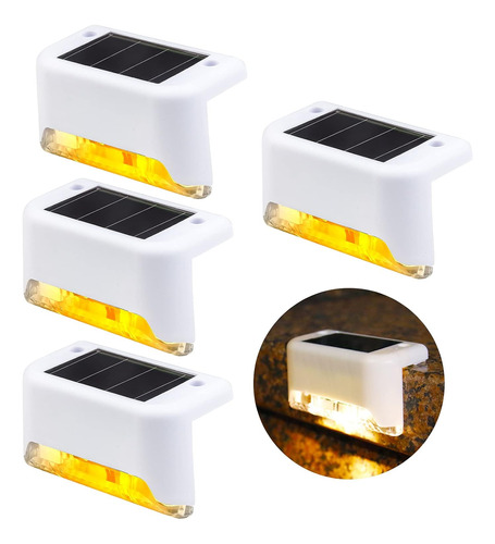 Ym Home Paquete De 4 Luces Solares Para Escalones Al Aire Li