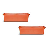 Maceta Terracota Jardinera Rectangular Grande Colombraro X2