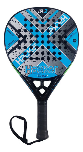 Paleta Padel Hacker Lvl-2 Space. Carbono + Fibras Eva Speed Color Peso 360 A 364g