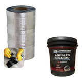 Kit 2 Mantas Asfálticas Aluminizada 20cmx10m + 1 Primer 3,6l