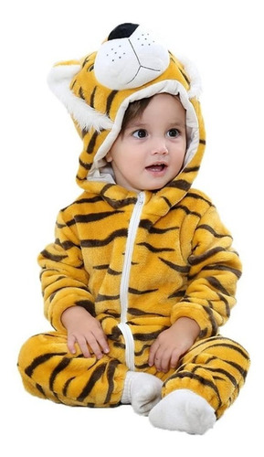 Pijama Disfraz Tigre Enterito Capucha Polar Niña Niño Bebé
