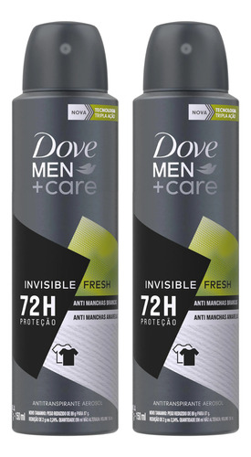 Kit 2 Desodorante Men Care Invisible Fresh Dove 150ml