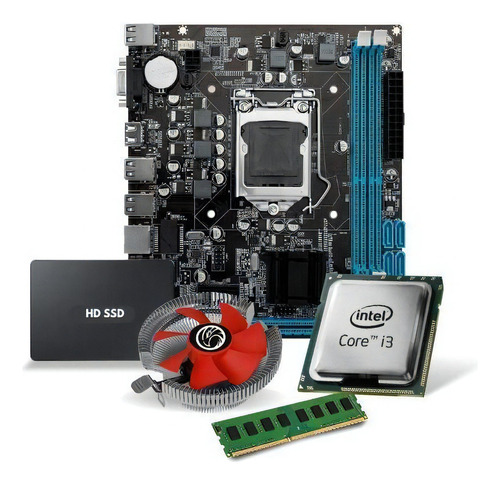 Kit Pl Mãe H81 + Proc I3 4130 + Memoria 16 Gb Ddr3 + Cooler