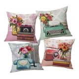 3 Forros Cojines Decorativo Retro Vintage 45x45 Cm + Relleno