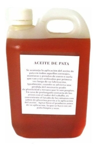 Aceite De Pata Incongelable 1 Litro Talabarteria Crespo