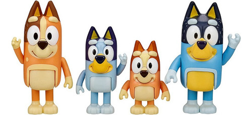  Set De 4 Figuras Bluey Y Bingo  Familia Juguete Niño