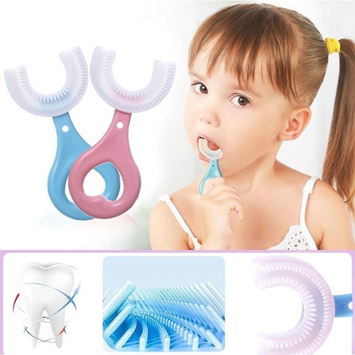 Escova De Dentes Silicone Macia Forma De U Bebê E Crianças