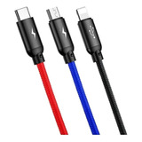 Cabo 3 Em 1 Carregador Usb C 1,2m Multifuncional Hub Uber 