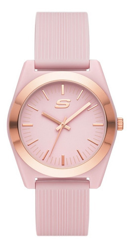 Reloj Mujer Skechers Analogo 3m Color De La Correa Rosa Claro