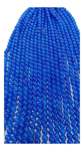 Jade Bola Lisa 8mm Azul A Piedra Natural Bisutería 1 Pz