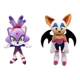 2 Piezas Sonic Blaze Rouge Peluche Juguetes Lindos