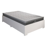 Cama Box Solteiro Desmontável C/ Colchão Maximus Branco