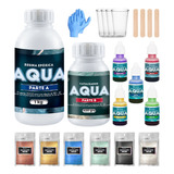 Kit Básico De Resina Aqua 1.42 Kg Y Pigmentos