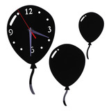 Reloj De Pared Con Espejo Adhesivo Con Forma De Globo Negro