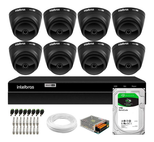 Kit 8 Vhd 1220 Black Full Hd 1080p Dvr Mhdx 1208 Intelbras