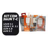 Kit 36 Carregadores H'maston T-c Atacado Para Revenda