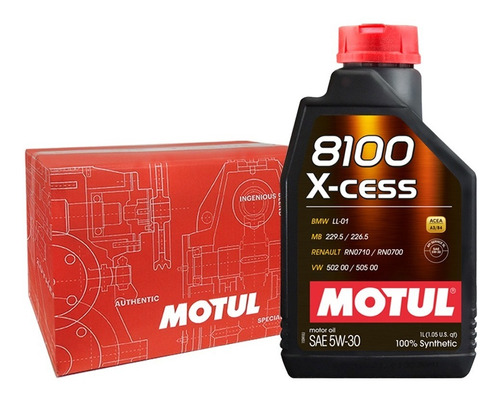 Aceite Sintético 5w30 Para Auto Motul 8100 X-cess Caja 12l