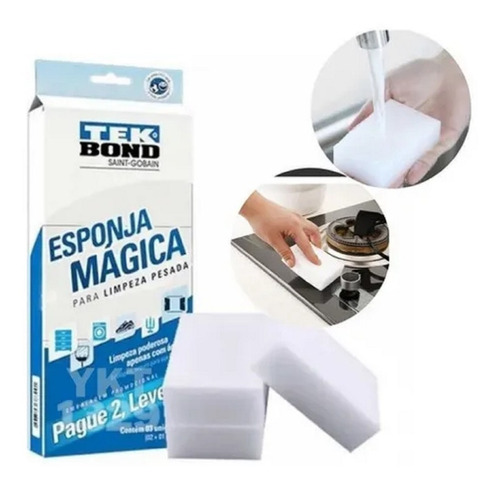 3 Esponjas Mágicas Melamina Tek Bond Limpeza Pesada Original