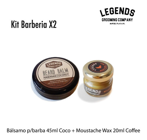 Bálsamo P/barba Coco Moustache Wax Coffee Barbero X2 Legends