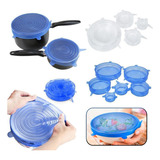 Kit Com 12 Tampas De Silicone Reutilizavel Para Panelas Form