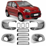 Kit Jogo Apliques Cromado Completo Fiat Novo Uno 2010 A 2017