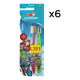 Kit 6 Escovas Dental Avengers Infantil L2p1 +4anos - Condor