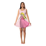  Vestido Games Princesa Peach Adulto E Infantil 