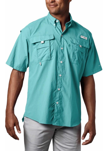 Camisa Columbia Bahama Omnishade Manga Corta Cco17 Verde L