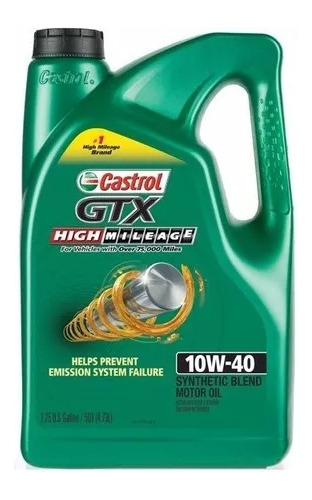 Aceite Castrol Gtx High Mileage 10w-40 Mezcla Sintetica