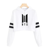 Buzo Buso Blanco Saco Hoodies Bts Corto