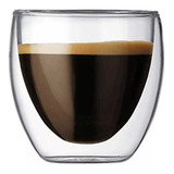 Set X 4 Vaso Taza Doble Vidrio Cafe Bebidas 80 Ml Gc