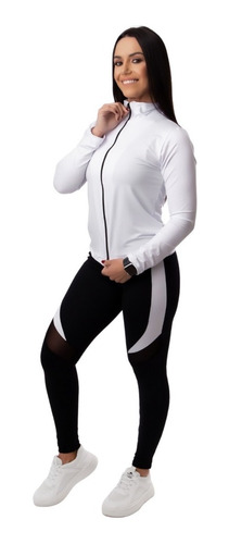 Jaqueta Corta Vento Feminina + Legging Conjunto Fitness Fit