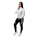 Jaqueta Corta Vento Feminina + Legging Conjunto Fitness Fit