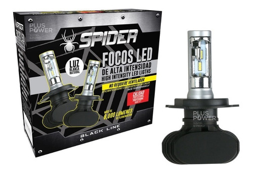 Foco Led Spider Linea Black  H1 H3 H7 9006 880 H16 Sr-black