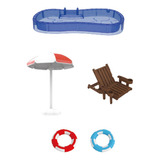 Juego De Piscina Para Casa De Muñecas, Juguetes Para Juego