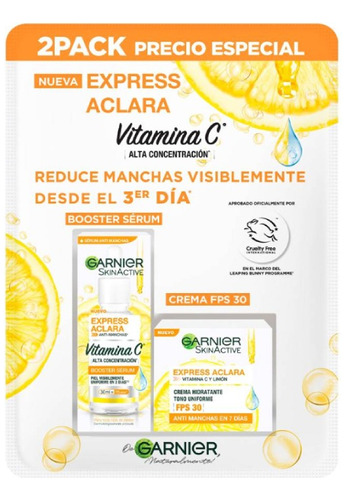 Crema Y Sérum Facial Garnier Express Aclara Anti Manchas 2pz