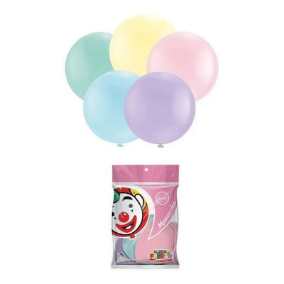 5 Globos Gigantes Esféricos Macarron Numero 24 Payaso | MercadoLibre