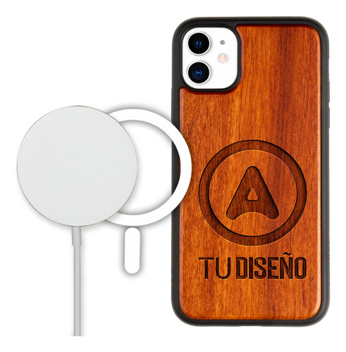 Funda Para iPhone Madera Magsafe Personalizada Grabada